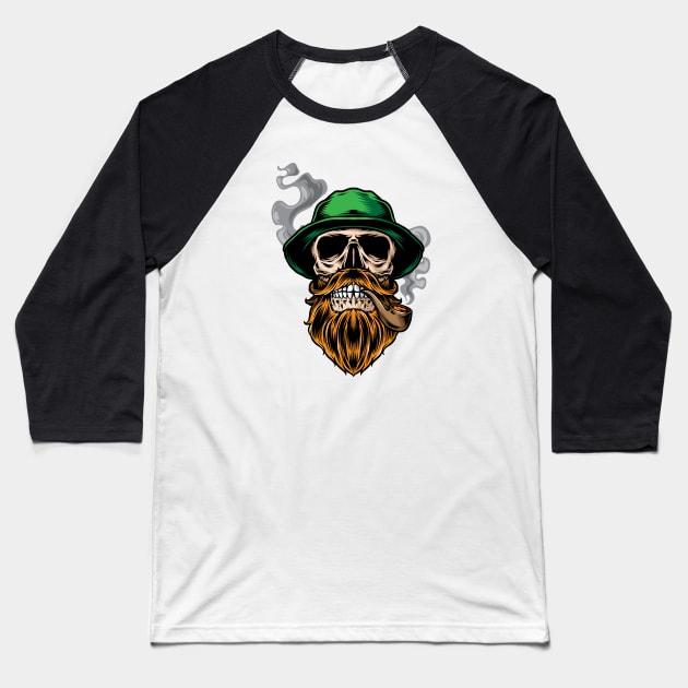 st patrick skull Baseball T-Shirt by Wisdom-art